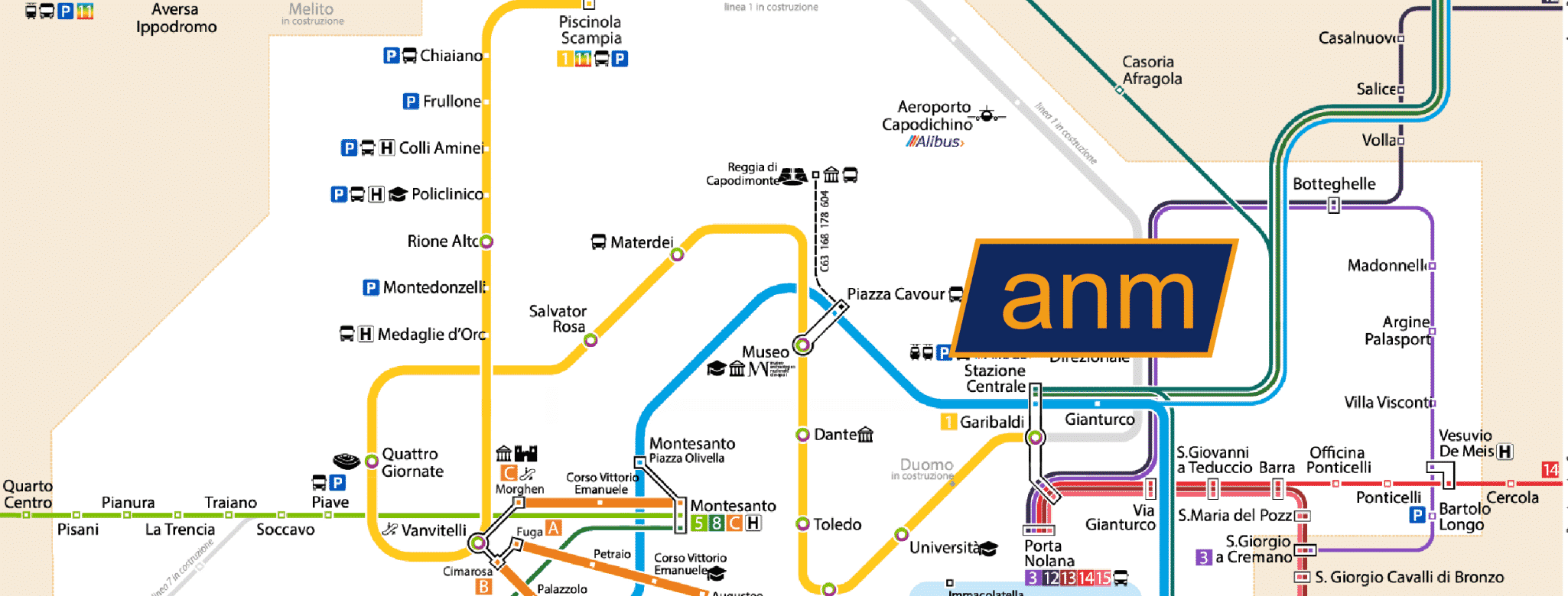 Mercoledì 11 Agosto servizio parziale della   Metro Tratta PISCINOLA -DANTE