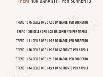 Treni circumvesuviana non garantiti per sorrento